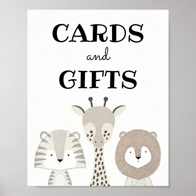 Cards & Gifts Jungle Safari Baby Shower Birthday Poster (Front)