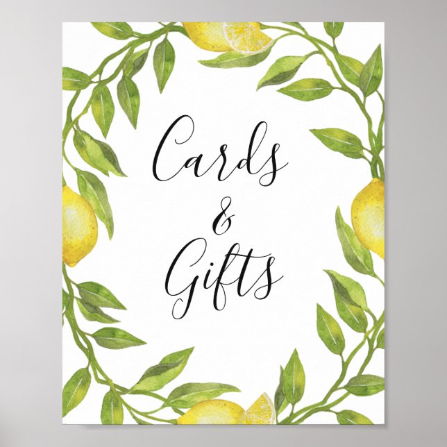 Cards & Gifts Lemons Blossom and Greenery Poster (Front)