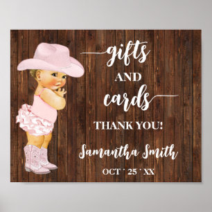 Cards & Gifts Little Pink Cowgirl Baby Shower Sign