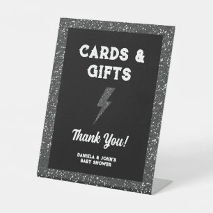 Cards & Gifts Little Rock Star Glitter Baby Shower Pedestal Sign