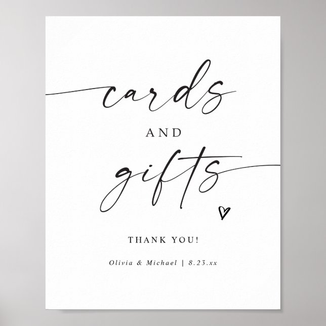 Cards & Gifts Modern Handwritten Wedding Sign (Front)