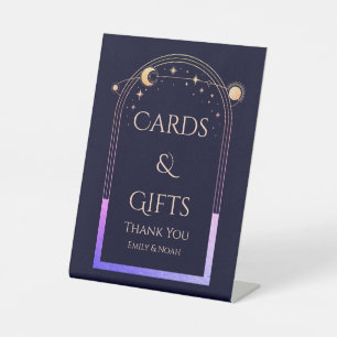 Cards & Gifts Mystical Rainbow Blue Sun Moon Stars Pedestal Sign