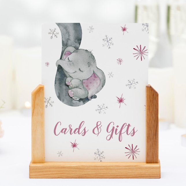 Cards & Gifts Pink Elephant Girl Baby Shower Sign (Creator Uploaded)