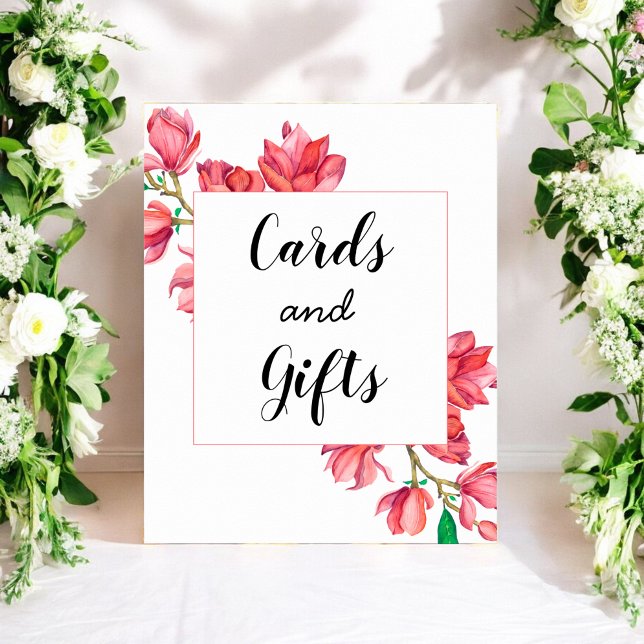 Cards Gifts Pink White Floral Wedding Poster (Creator Uploaded)