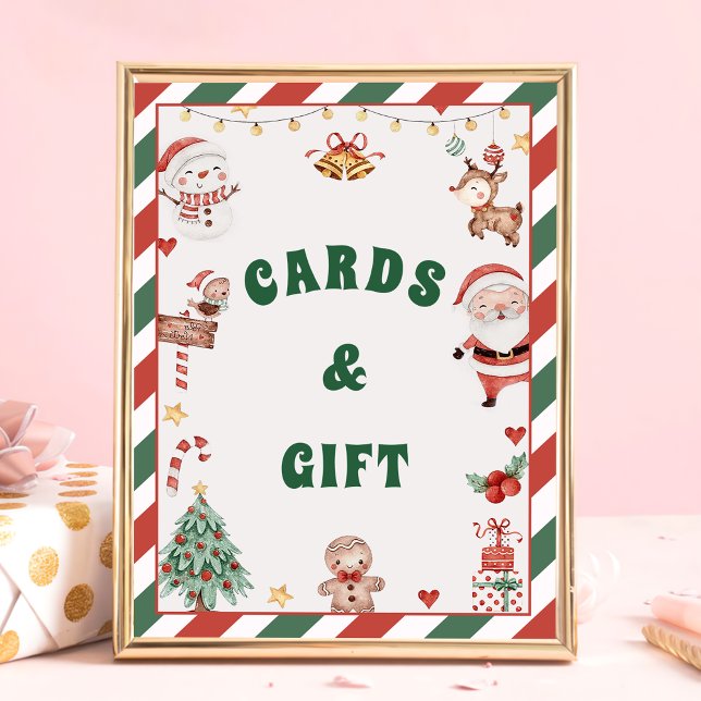 "Cards & Gifts" Santa Christmas Table Sign (Creator Uploaded)