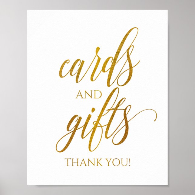 Cards & Gifts Sign Luxe Typography (Faux Gold Foil (Front)