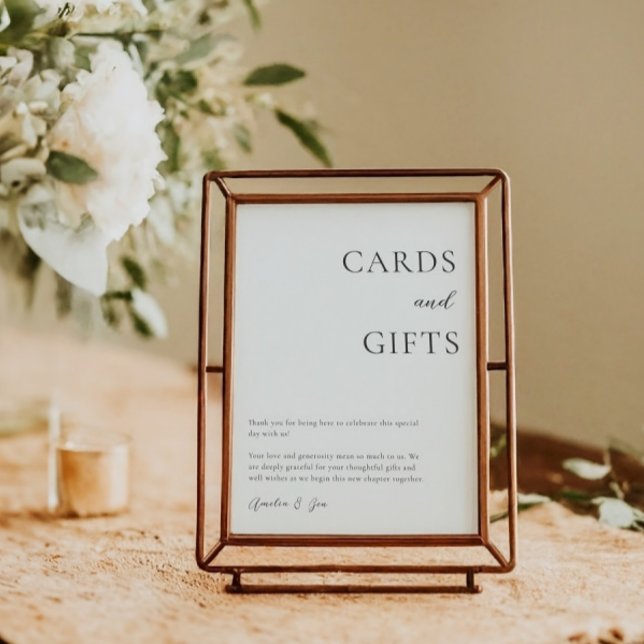 Cards Gifts Table Thank You Elegant Black White  Poster (Creator Uploaded)