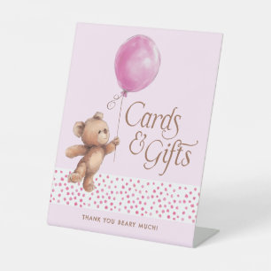 Cards & Gifts Teddy Bear Balloon Baby Shower Pedestal Sign