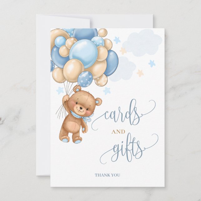 Cards & Gifts Teddy Bear Balloons Baby Shower Sign (Front)
