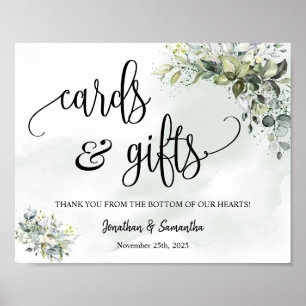 Cards & Gifts wedding reception eucalyptus sign