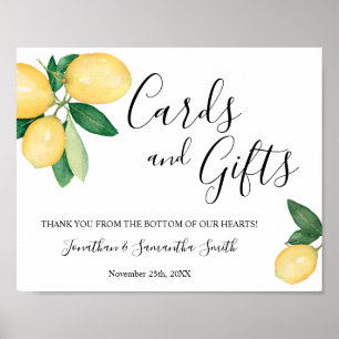 Cards & Gifts Wedding Shower Reception Lemons Poster