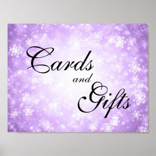 Cards & Gifts Wedding Sign Winter Wonderland Purpl
