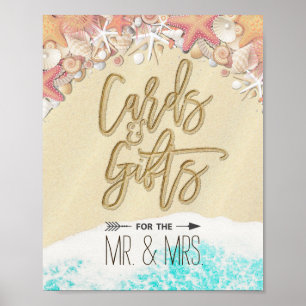 Cards & Gifts Wedding Summer Sandy Beach Starfish Poster