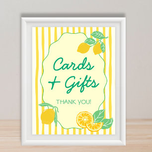 Cards & Gifts Yellow Green Lemon Graduation  Poster