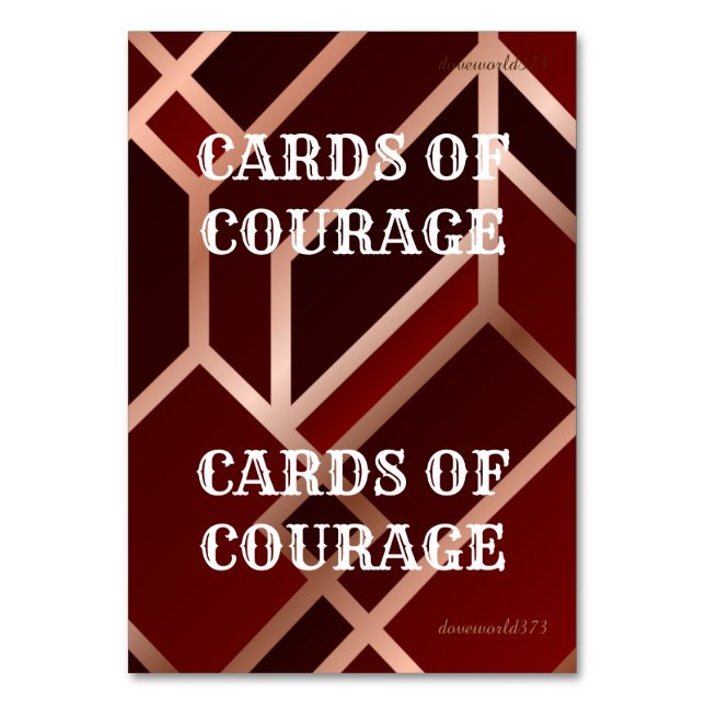 Cards of Courage for Game (Front)