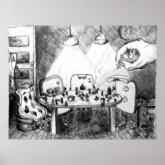 Cards Playing People Poster