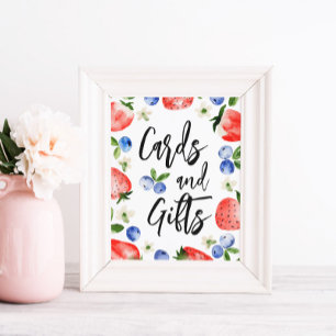 Cards Strawberry Blueberry Baby Shower Sign