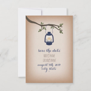 Cardstock Inspired Blue Camp Lantern Save The Date