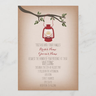 Cardstock Inspired Camping Lantern Wedding Invitation