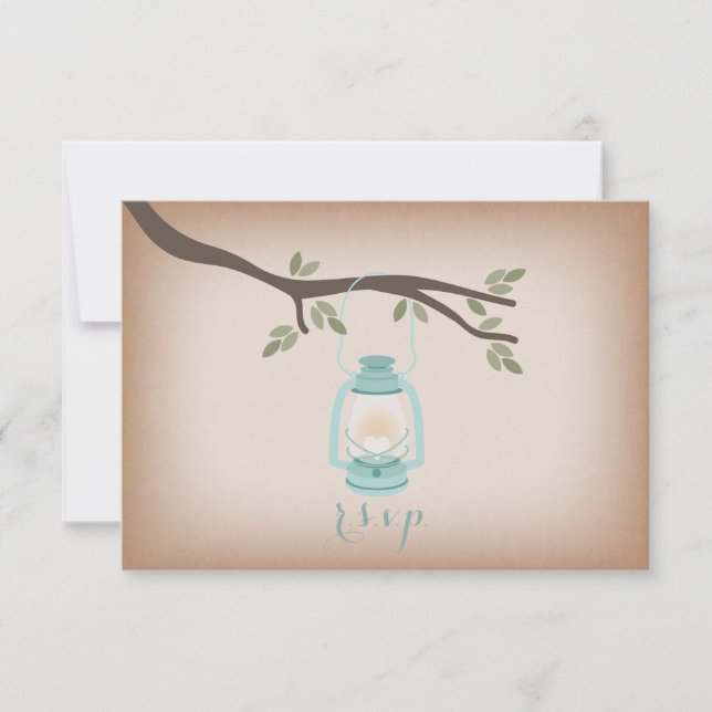 Cardstock Inspired Light Blue Lantern RSVP (Front)