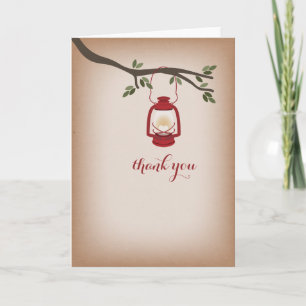 Cardstock Inspired Red Camping Lantern Thank You Card