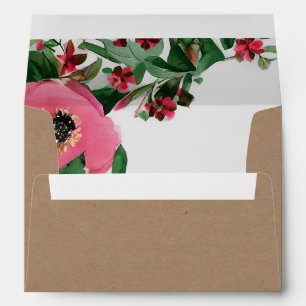 Cardstock Inspired Watercolor Anemone Wedding Envelope