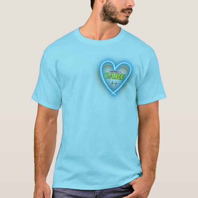 Care ( 1 Peter 5:7) Men's Tshirt (Front)