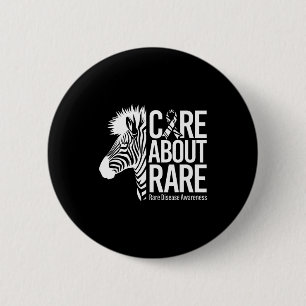 Care about rare disease awareness zebra ribbon 6 cm round badge