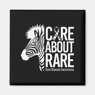 Care about rare disease awareness zebra ribbon  magnet