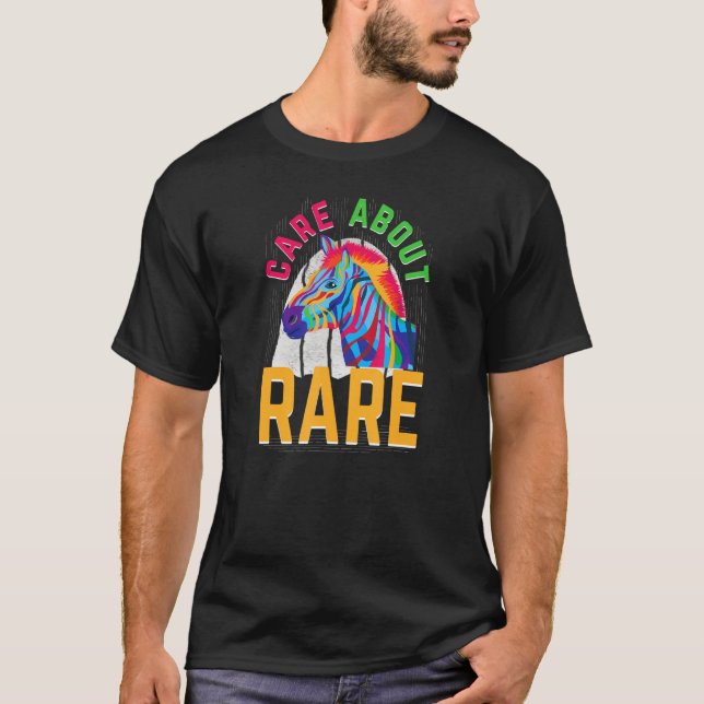 Care About Rare Rare Disease Awareness Day Month Z T-Shirt (Front)