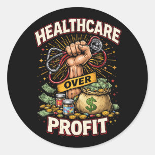 Care Before Profit Classic Round Sticker