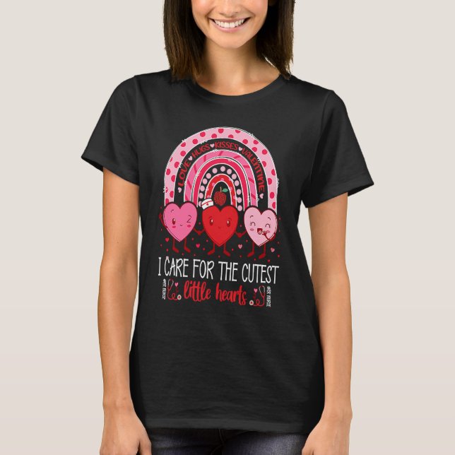 Care For Cutest Little Hearts ER Nurse Valentine D T-Shirt (Front)