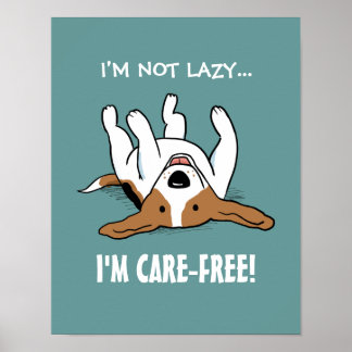 Care-Free Beagle - Cute Dog with Custom Text Poster