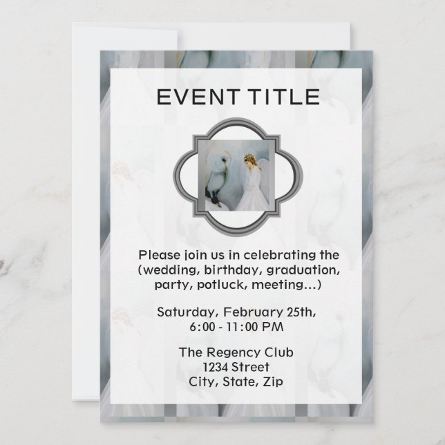 Care Guardian Angel and White Owl Invitation (Front)
