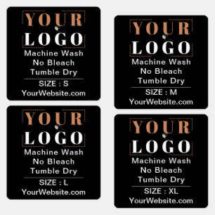 Care Instructions and Size Square Black Garment