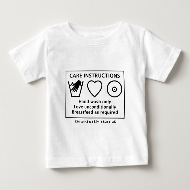 Care instructions baby T-Shirt (Front)