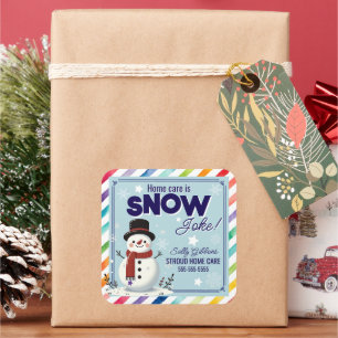 care is snow joke healthcare refferal marketing square sticker