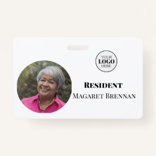 Care Nursing or Retirement Resident Photo ID  ID Badge