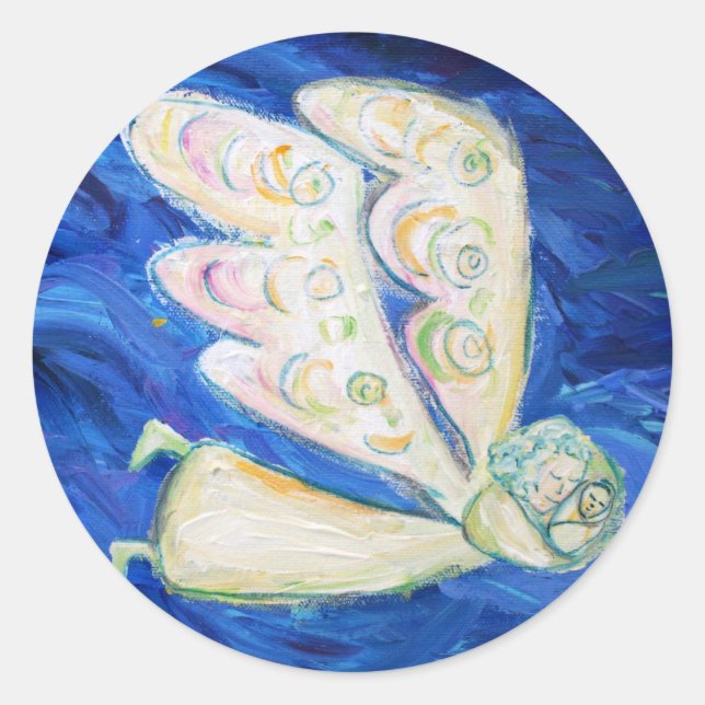 Care of the Soul Angel with Baby Angel Art Sticker (Front)