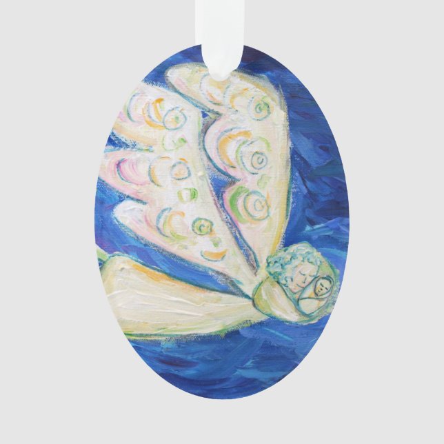 Care of the Soul Angel with Baby Holiday Ornament (Front)