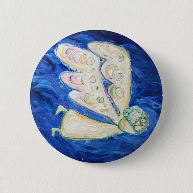 Care of the Soul Flying Angel & Baby Pin Pendant (Front)