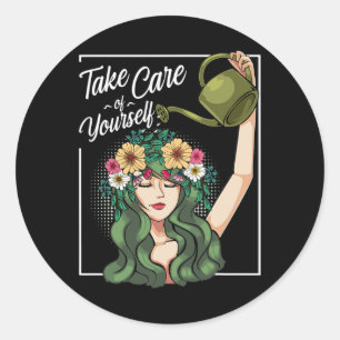 Care Of Yourself Self-love Body Positive Mental He Classic Round Sticker