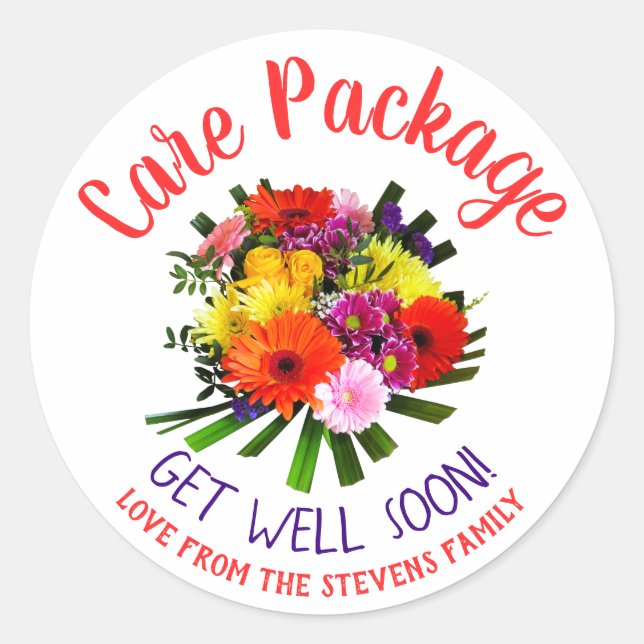 Care Package For The Sick Classic Round Sticker (Front)