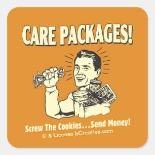 Care Packages: Screw Cookies Send $ Square Sticker