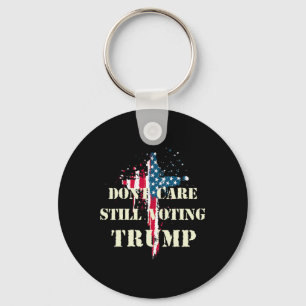 Care Still Voting Trump Patriotic American Flag Cr Key Ring