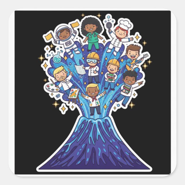Career Eruption Kawaii Professionals Sticker (Front)