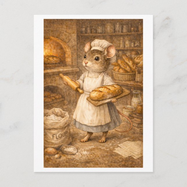 Career Mouse as Baker Postcard (Front)