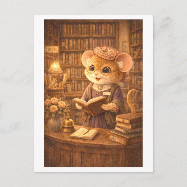 Career Mouse as Bookstore Owner Postcard (Front)