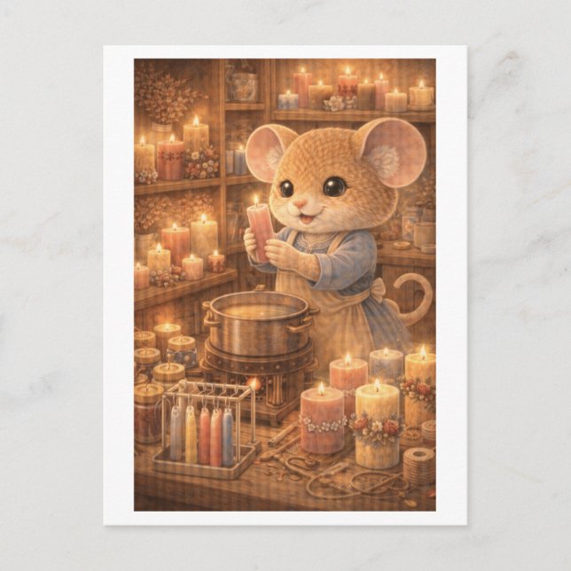 Career Mouse as Candle Maker Postcard (Front)
