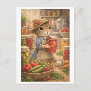 Career Mouse as Canner Postcard